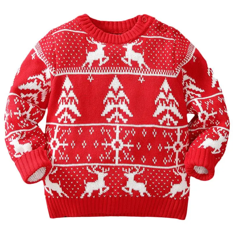 Свитер Famuka с рождественским оленем для маленьких мальчиков и девочек новинка 2019
