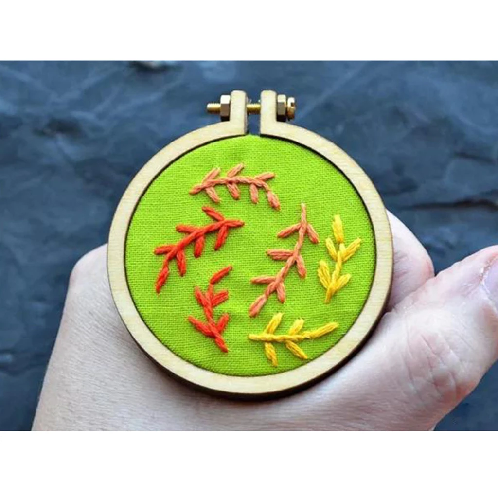 

Mini Round Wood Embroidery Hoop Frame for Adult Beginners DIY