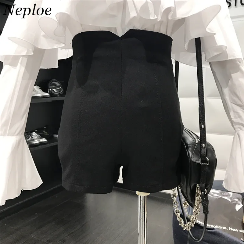 Neploe Корейская Высокая талия однотонные шорты женские Новое поступление летние свободные Горячие шорты с молнией повседневные тонкие шорты для девочек 67502