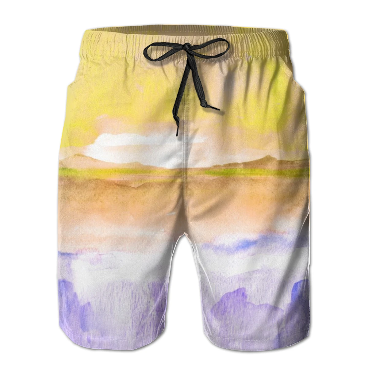 

NOISYDESIGNS Watercolor Prints Men's Sport Running Beach Short Pants Swim Pants Quick-drying Surfing Shorts Swimwear for Male