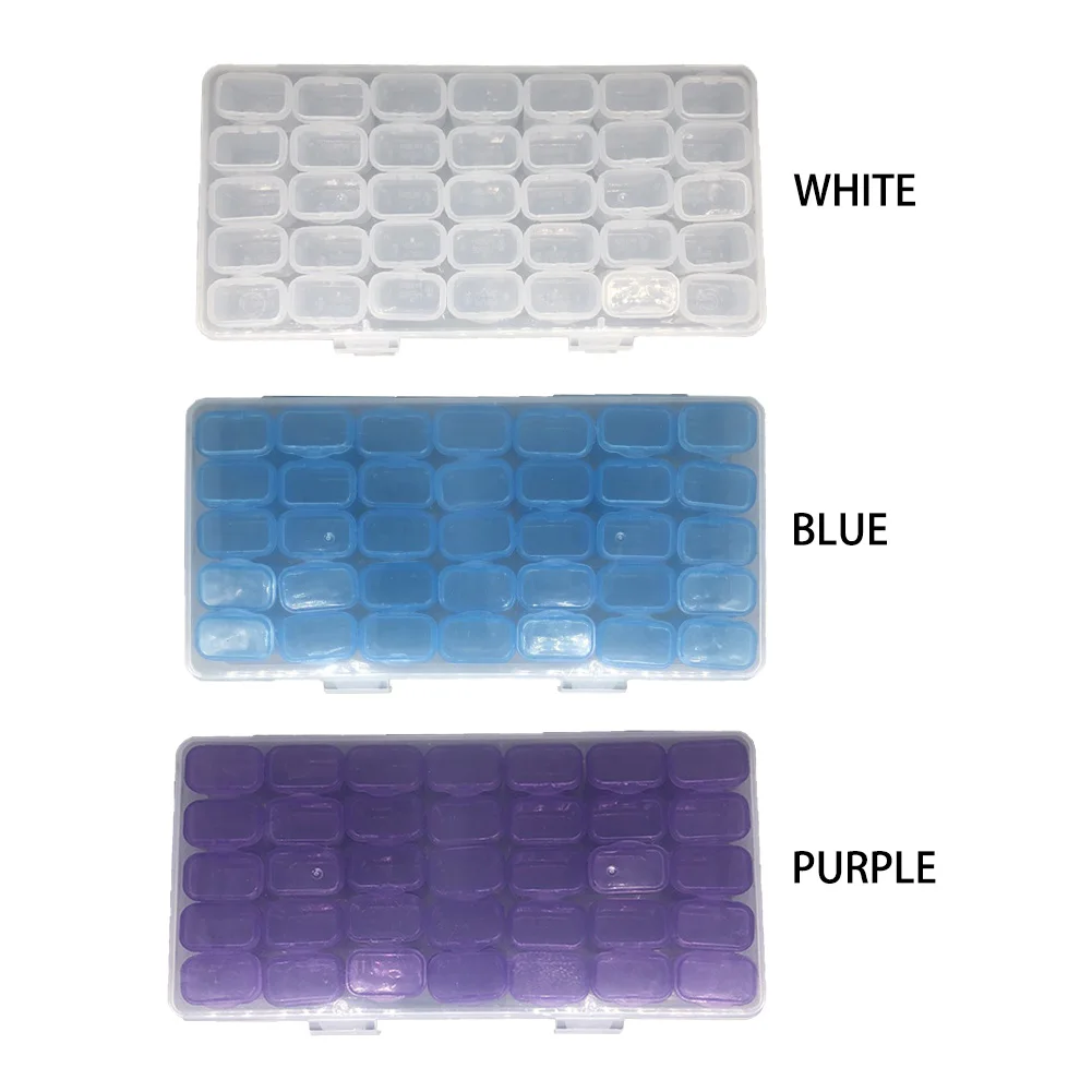 

35 Grids Art Embroidery DIY Portable Diamond Painting Accessory Box Craft Multifunction Storage Organizer Beads Earrings Studs