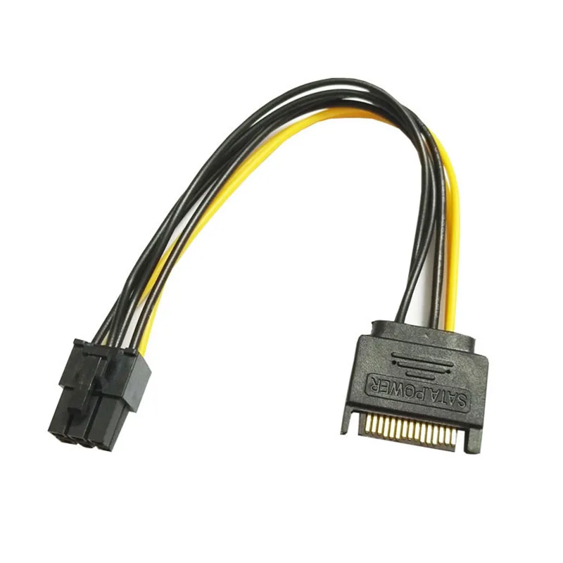 Черный 15 Pin SATA адаптер питания для 6 PCI Express Riser Card кабель | Электроника