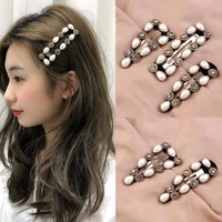 fashion retro pearl hairpin pin womens geometric flower headdress girl sweet and elegant hairpin hair accessories