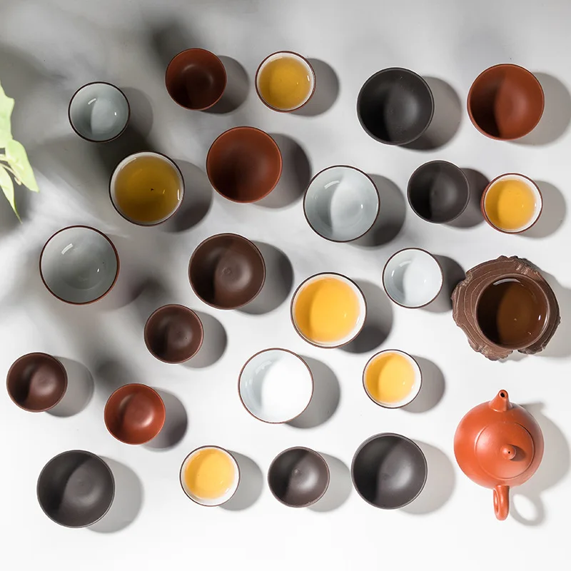 Малый Исин фиолетовая глиняная чашка для чая дома один чайная кунг фу фиолетовый