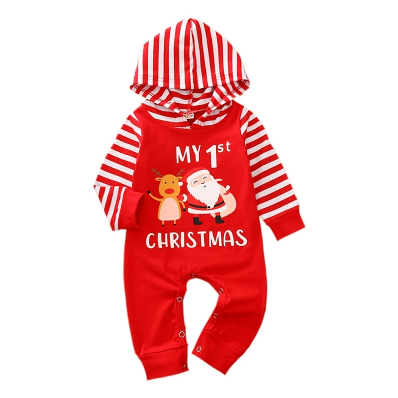 Winter Newborn Fleece Rompers Baby Clothing Girls Hoodie Fluffy Boys Clothes Toddler Warm Sleepwear Christmas