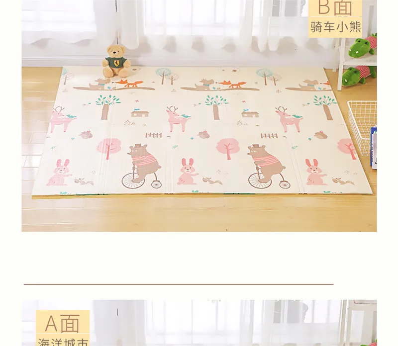Складной детский двусторонний игровой коврик XPE Puzzle Детский коврик Tapete Infantil комната ползающий коврик нетоксичный Детский ковер Brinquedos