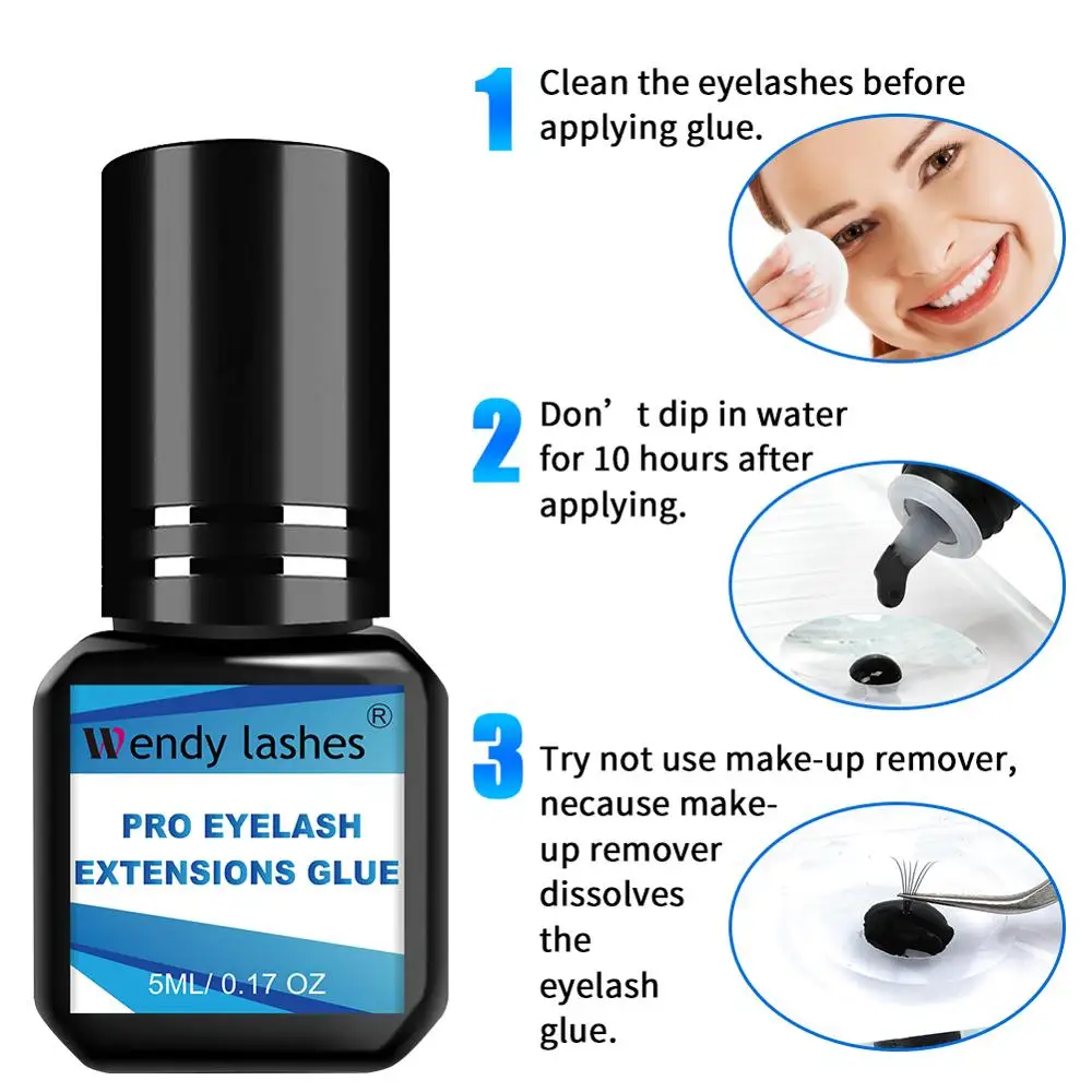 1 Bottle 5ml WendyLashes Eyelash Extension Glue Fast Drying False Over 6 Weeks Make Up Professional Tools | Красота и здоровье