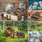 5D алмазная живопись сделай сам, животные, милая ежик, вышивка крестиком, полная выкладка, квадратная Алмазная вышивка, мозаичная картина, стразы, Декор