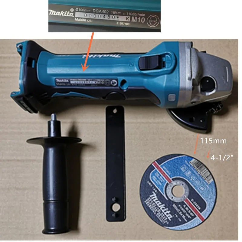 Беспроводная угловая шлифовальная машина Makita DGA452 DGA452RME BGA452 DGA450 XAG01 диаметр колеса