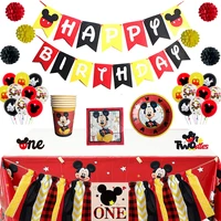 disney mickey mouse theme cutlery kids party decoration children birthday party baby bath cup plate party supplies dinner sets