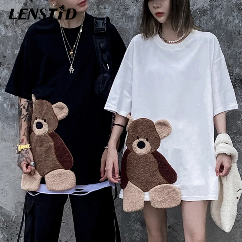 Мужская футболка с вышивкой LENSTID в стиле хип-хоп | одежда