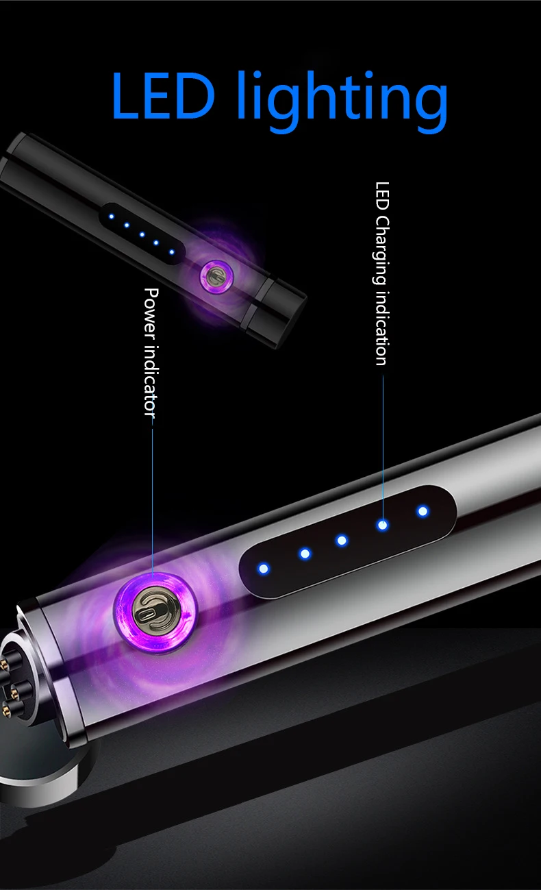 Портативная USB электрическая плазменная зажигалка, Электронная двойная дуговая зажигалка, ветрозащитная импульсная зажигалка, аксессуары для курения