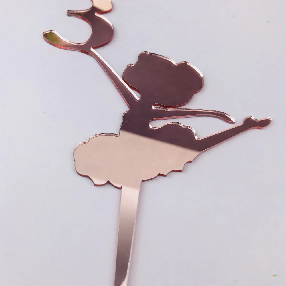 Personalized Happy Birthday mirror rose Cake Topper Custom Ballet girl age like to dance Party Decor | Дом и сад