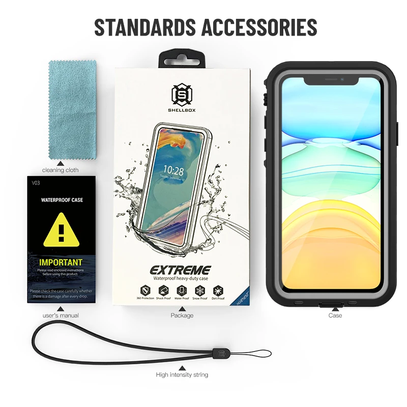 

Shellbox Waterproof Case for iPhone 11 Pro Max Clear 360 Full Protector Swimming Cases for iPhone 11 Shockproof Silicone Cover