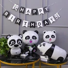 Мультяшные воздушные шары из фольги в виде милой панды, предложение на день рождения, украшения для вечерние ринки, черные белые точечные латексные гелиевые шары, детские игрушки для будущей мамы