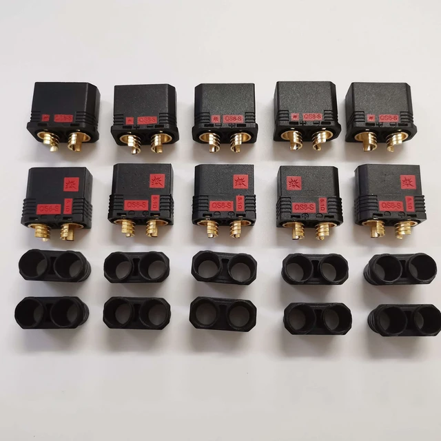 Lote de 5 pares de conectores de batería QS8-S resistentes, antibacterias, conector...