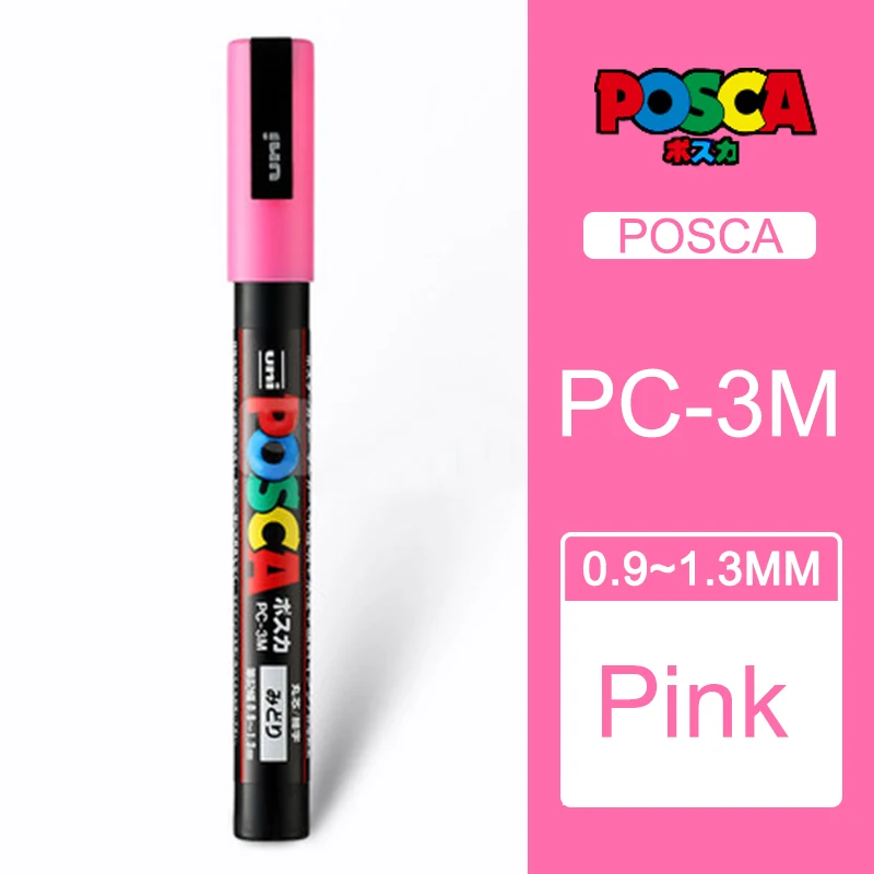 1 шт., одношариковые, Posca, PC-3M, средние маркерные ручки, постер, рекламная ручка, ФНЕ, слово, водяной знак - Цвет: Peach
