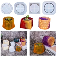 silicone mold succulent plant flower pot diy crafts cement clay mold round container candle mold plaster mold 9090mm 1pc