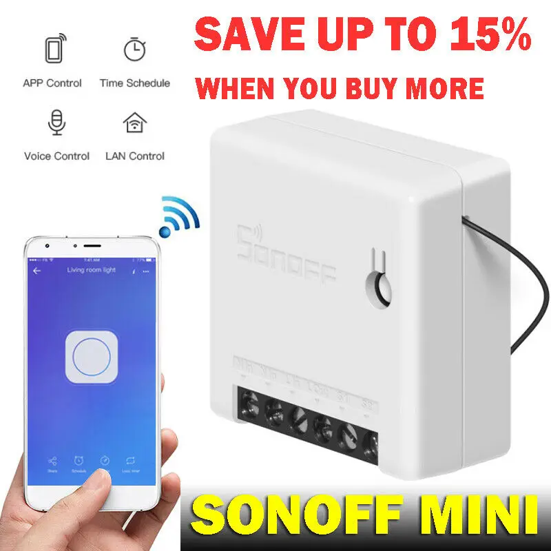 Sonoff MINI 10A умный пульт дистанционного управления Wifi переключатель таймер DIY беспроводной переключатель умный WiFi Alexa совместимый умный дом автоматизация