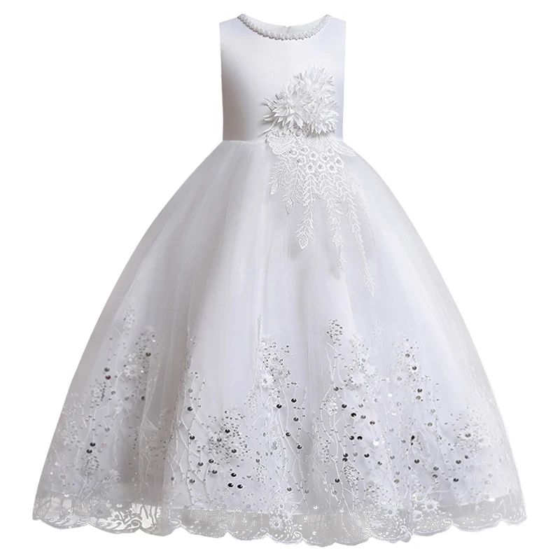 Lace 4-14yr Girl Dresses New Year Clothes Girls Birthday Wedding Party Pageant Sleeveless Long Princess Dress Christmas Costume | Детская