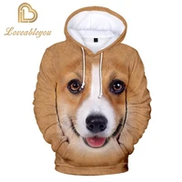 3d printed animal fox womenmen sweatshirt cute dog orangutan lion casual hoodies couples clothing children tops