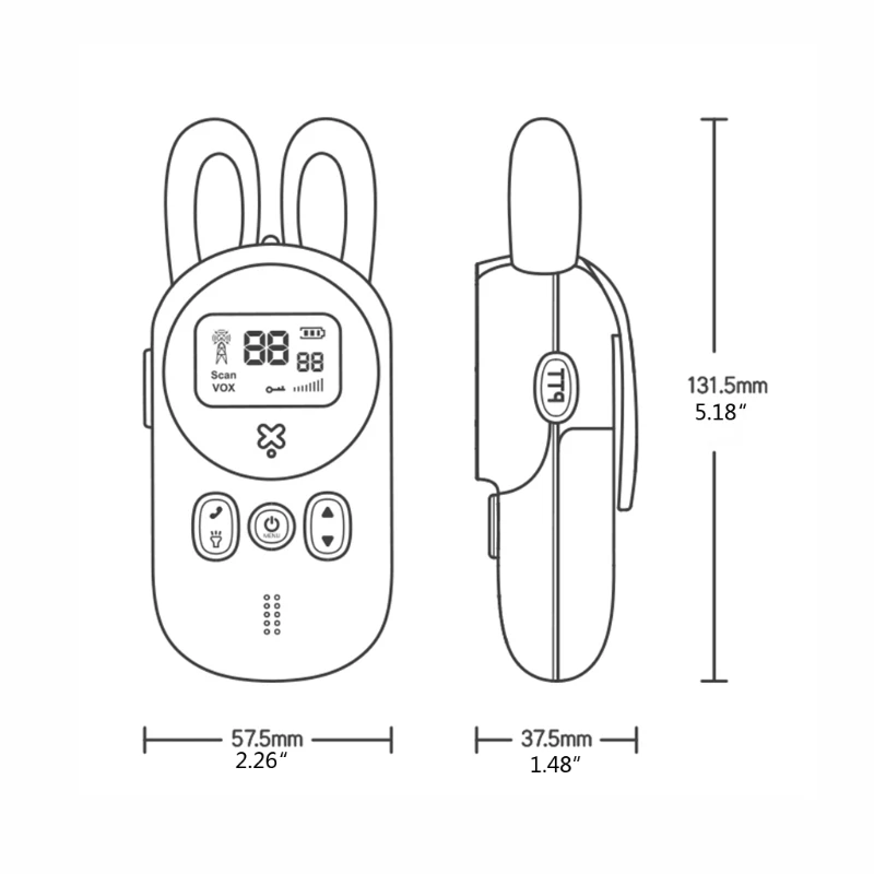

1 Pair Portable Handheld Kids Walkie Talkies Kids Toy Cute Rabbit Walkie Handheld Transceiver Talk Educational Toys Gift