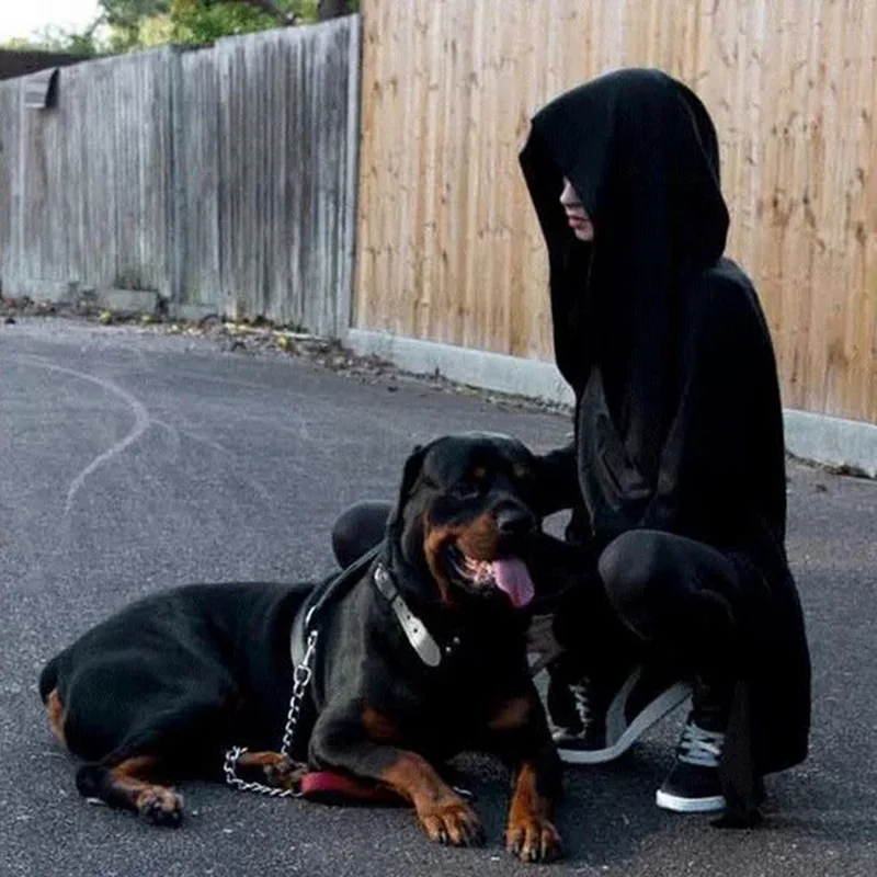 Мужские толстовки с черным платьем пальто в стиле хип-хоп капюшоном модная