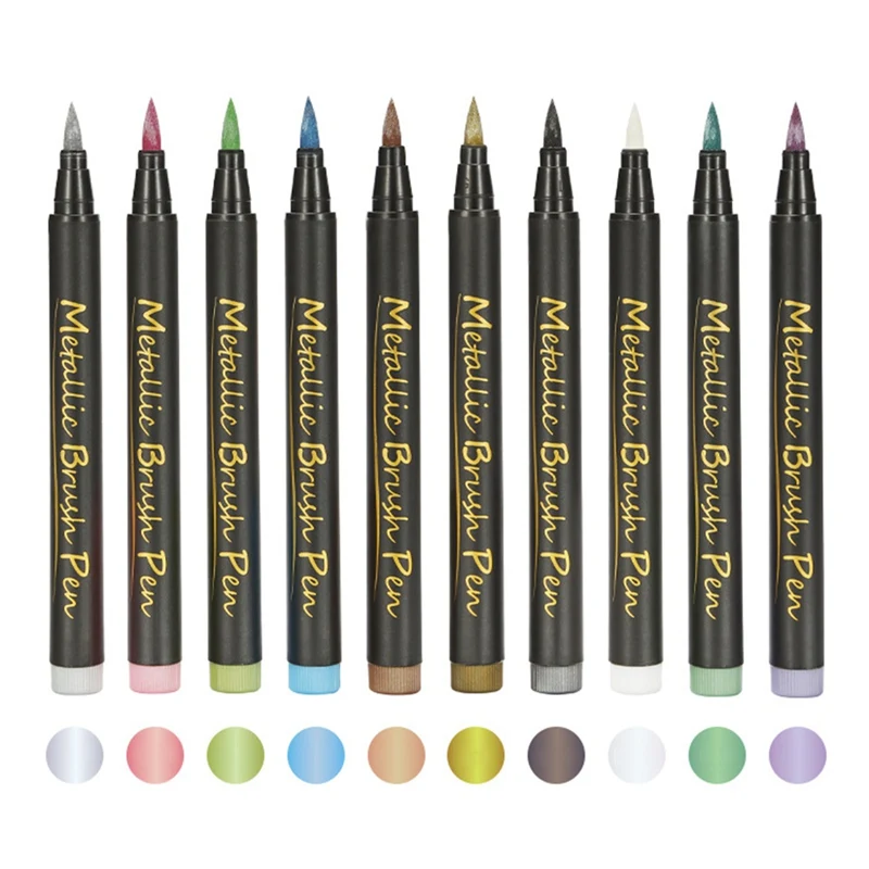 

Drawing Marker Pen Signature Inkcalligraphy Pens Stationery Waterproof High Quality Mark Metallic Color Loose Single