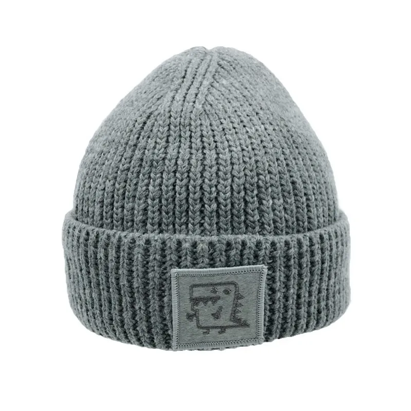 Милая зимняя детская шапка для новорожденных Повседневная однотонная вязаная