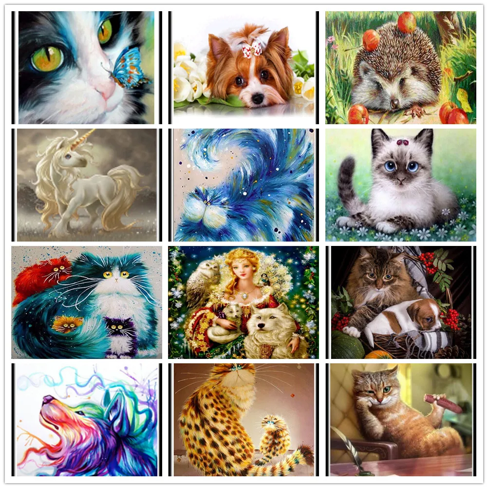 Алмазная 5D мозаика «сделай сам» с изображением пейзажа, животное, тигр, кот, мозаика для вышивки крестиком, украшение для дома, наклейка на с...