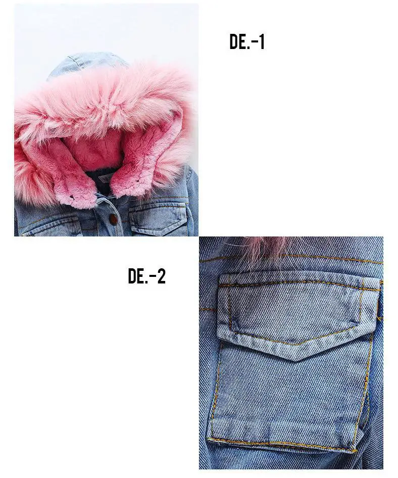 

NEW Children jean jacket Winter and Autumn Girl Thickened Coat long sleeve pink Kids Coat For Girls windbreaker for girls 2020