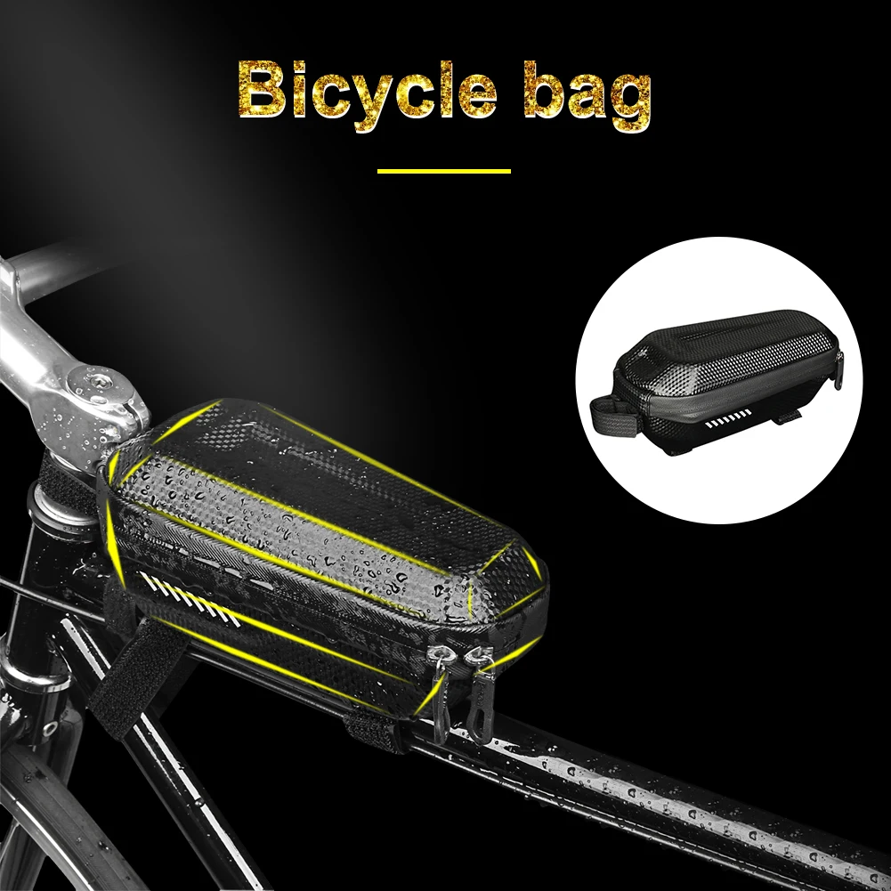 

Mountain Bike Front Beam Bag Large Capacity Hard Shell Waterproof Saddle Bag Outdoor Riding Repairing Accessories fastshipping