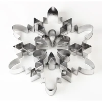stainless steel 3d christmas snowflake cake biscuit cookie cutter mold diy baking pastry tool sandwiches brownies christmas