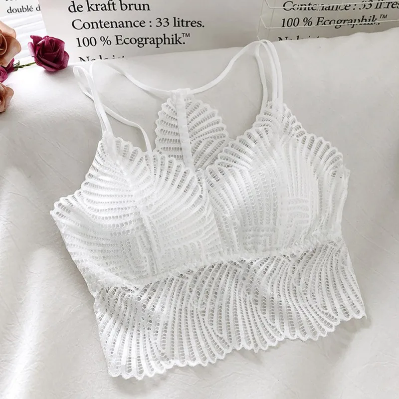 

Ladies Lace Sling Hollow Vest Solid Color Sexy Back Outer Wear Base Clothes Women's Clothing