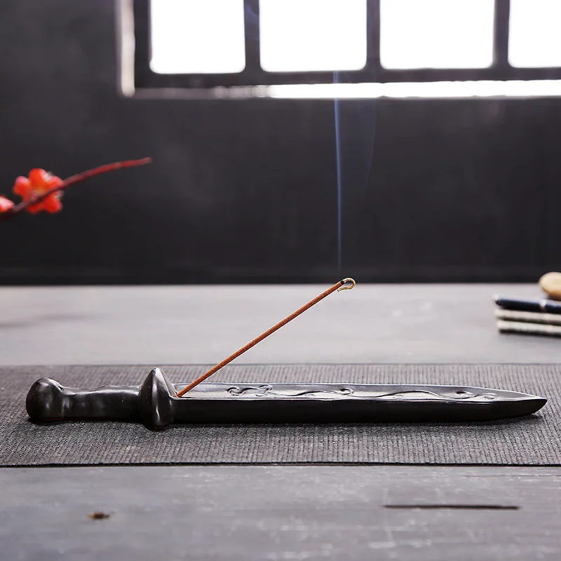 Античные палочки для благовоний с мечом горелка сандаловое дерево держатель