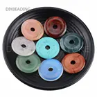 Натуральный Полудрагоценный Камень Подвеска пончик для изготовления ожерелья настоящий авантюринопалтигровый глаз камень в форме пончика бусины