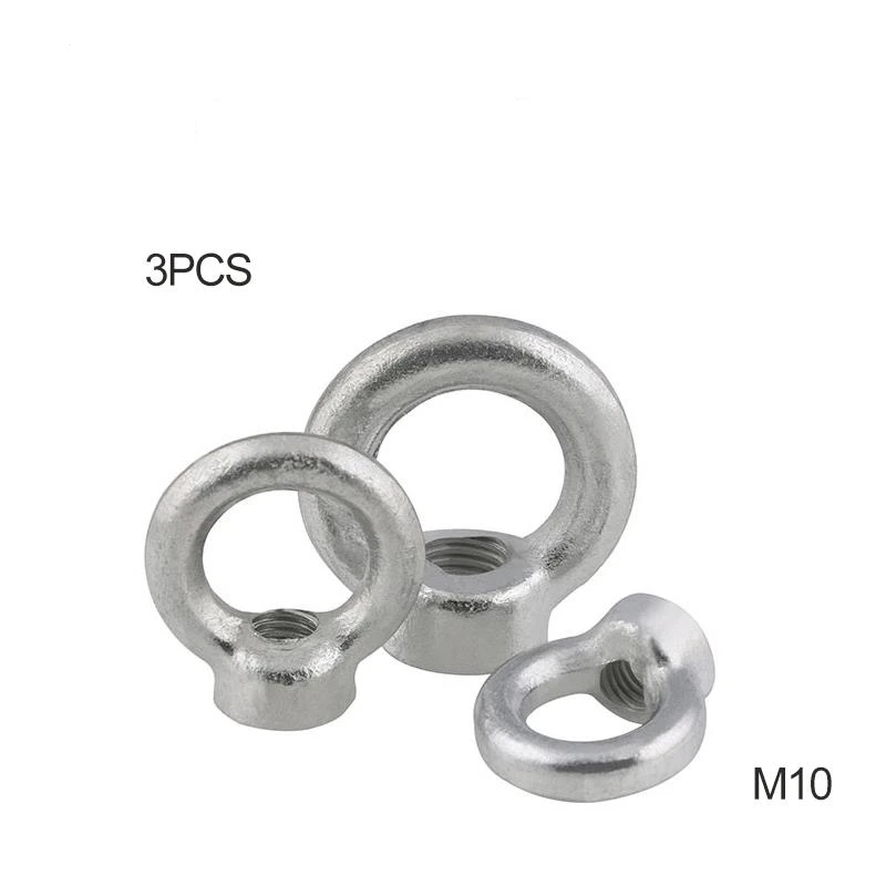 

Free shipping 3Pcs M10 galvanized eye nut screw lifting rigging hardware High quality