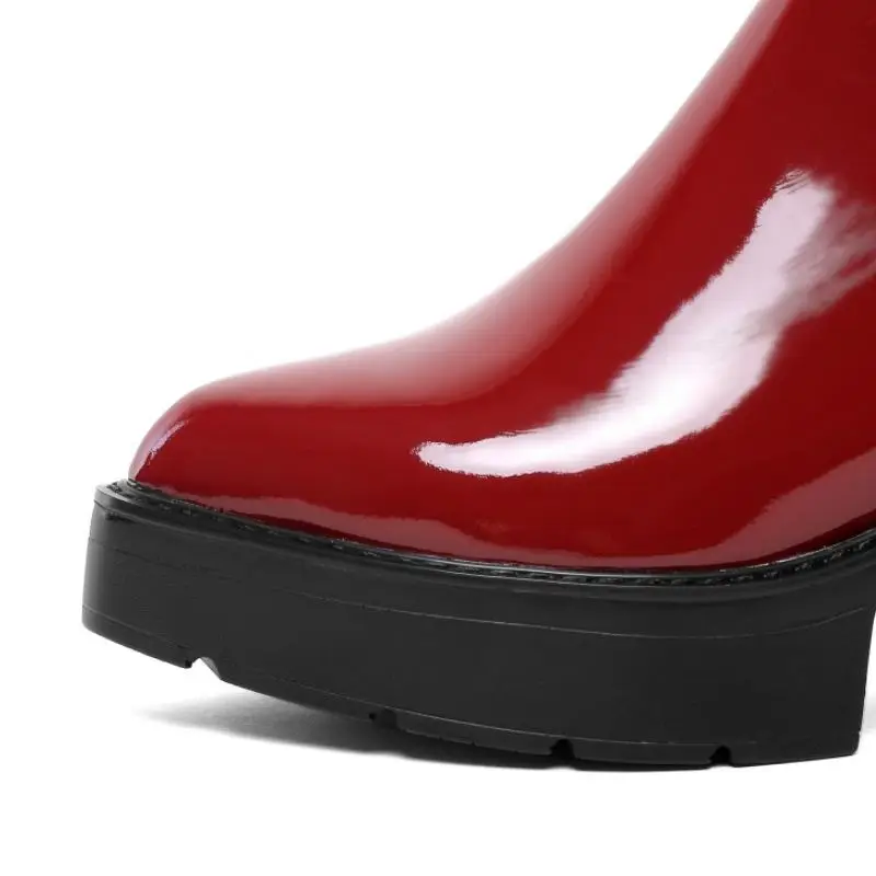 ZALAVOR/Сапоги до середины икры женская обувь из натуральной кожи на платформе