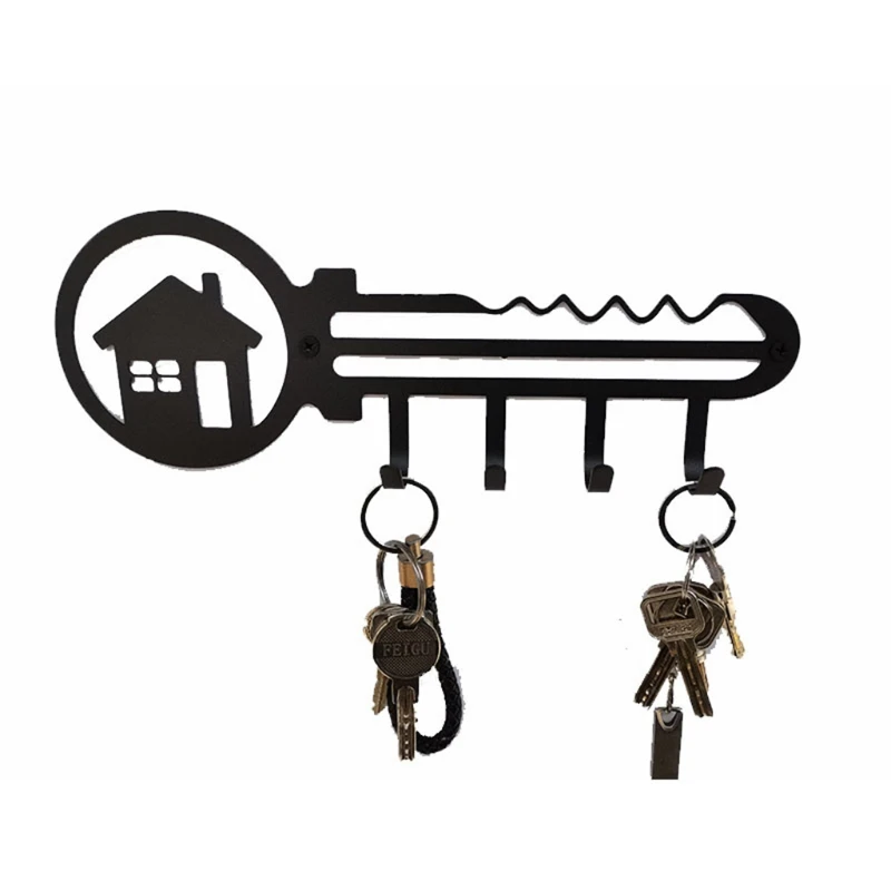 Прямая поставка настенный держатель для ключей 4 крючка подвесная стойка