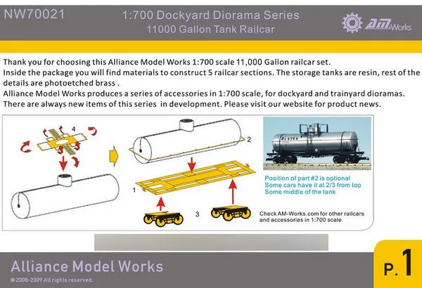 

1/700 Scale Model 10.000 Gal Tank Rail Car NW70021 Resin Kits Drop Shipping