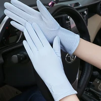women ice silk gloves thin solid color gloves uv protection gloves fashion summer breathable thin sun protection gloves