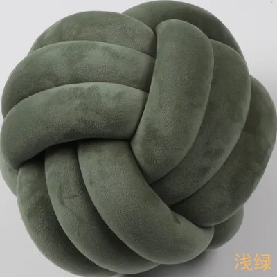 army green Мяч-клубок Подушка с наполнением/35 см круглые автомобильные декоративные подушки украшения для дома бант узел розетка декоративная подушка для дома внутри - Цвет: army green