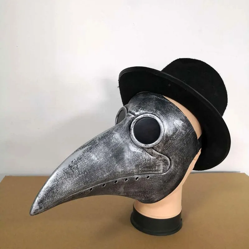 Хэллоуин чумной доктор латексная маска длинный нос клюв птица Ворон костюм в