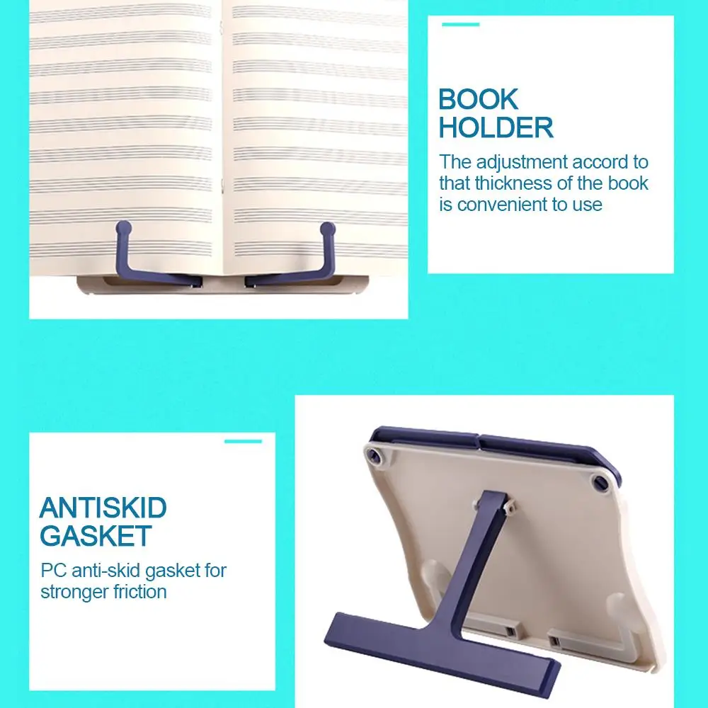 

Document Office Music Stand Plate Support Book Shelf ABS Metal Home Book Stand Storage Stationery Durable Creative Bookend