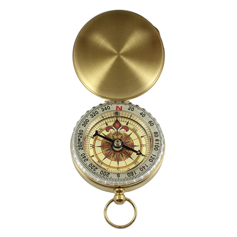 High Quality Camping Hiking Pocket Brass Golden Compass Portable Navigation for Outdoor Activities | Спорт и развлечения