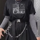 Женская Винтажная Футболка sunfiz YF, с принтом солнце и луна, Свободный Топ в стиле панк, готика, Харадзюку