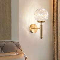 led modern home wall lamp mural glass ball for bedroom bedside light creative wall lights modern indoor copper lighting fixture