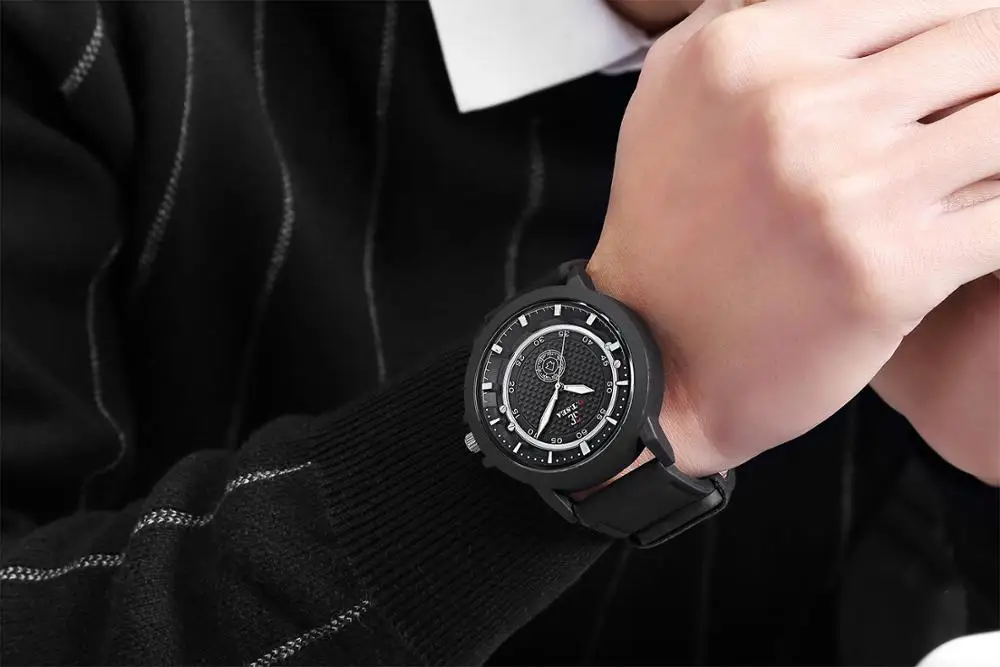 2018 New Luxury O.T.SEA Brand Leather Men Watch Men's Military Sports Quartz Wristwatch With Date Relogio Masculino | Наручные часы