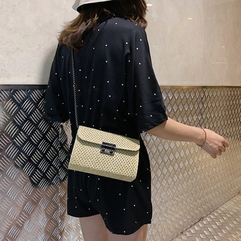 

Women Summer Rattan Handbag Shoulder Lady Crossbody Straw Straw Bag Tote