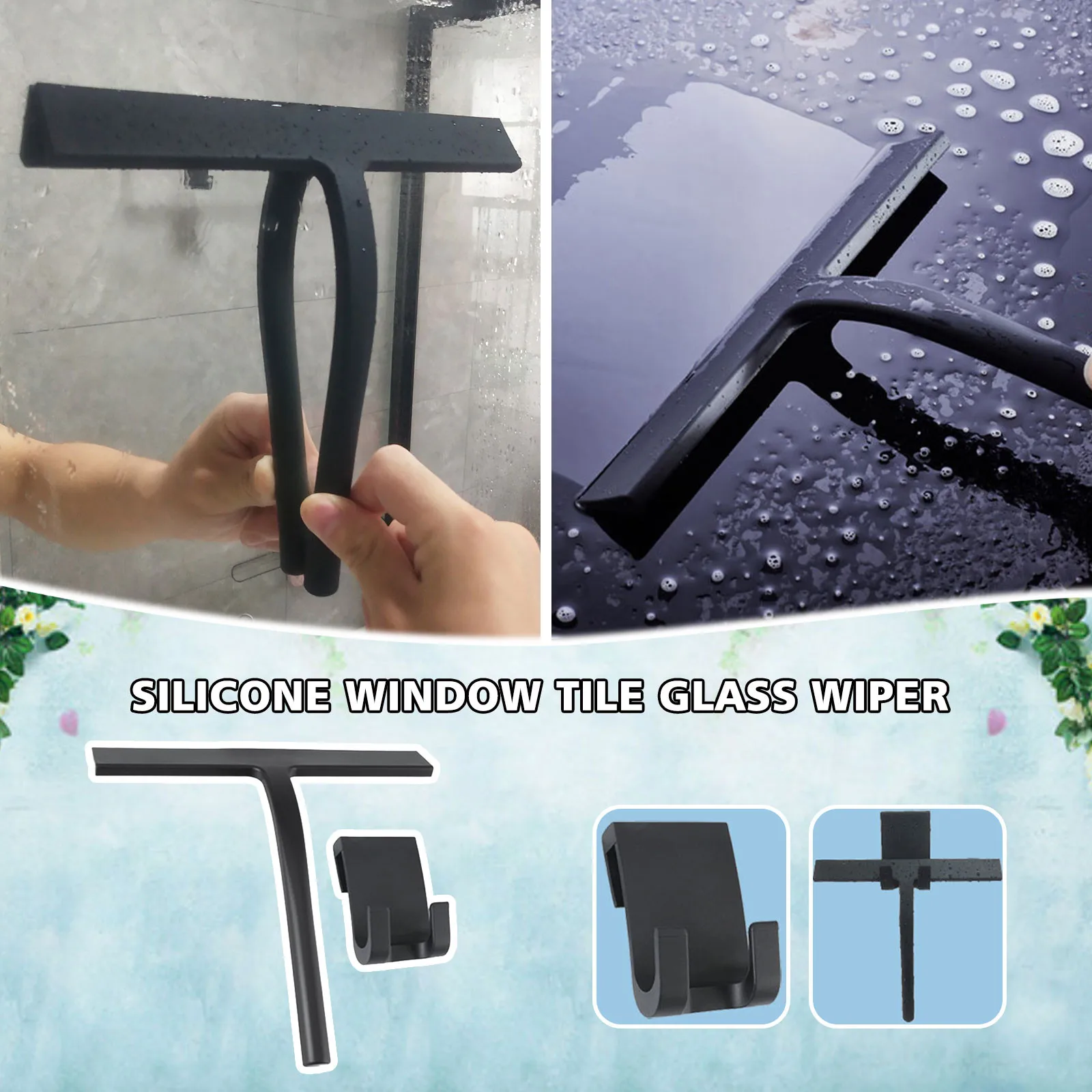 Shower Squeegee Window Glass Wiper Scraper Multifunctional Blade Tool Cleaning for a Stall Bathroom Accessories | Дом и сад